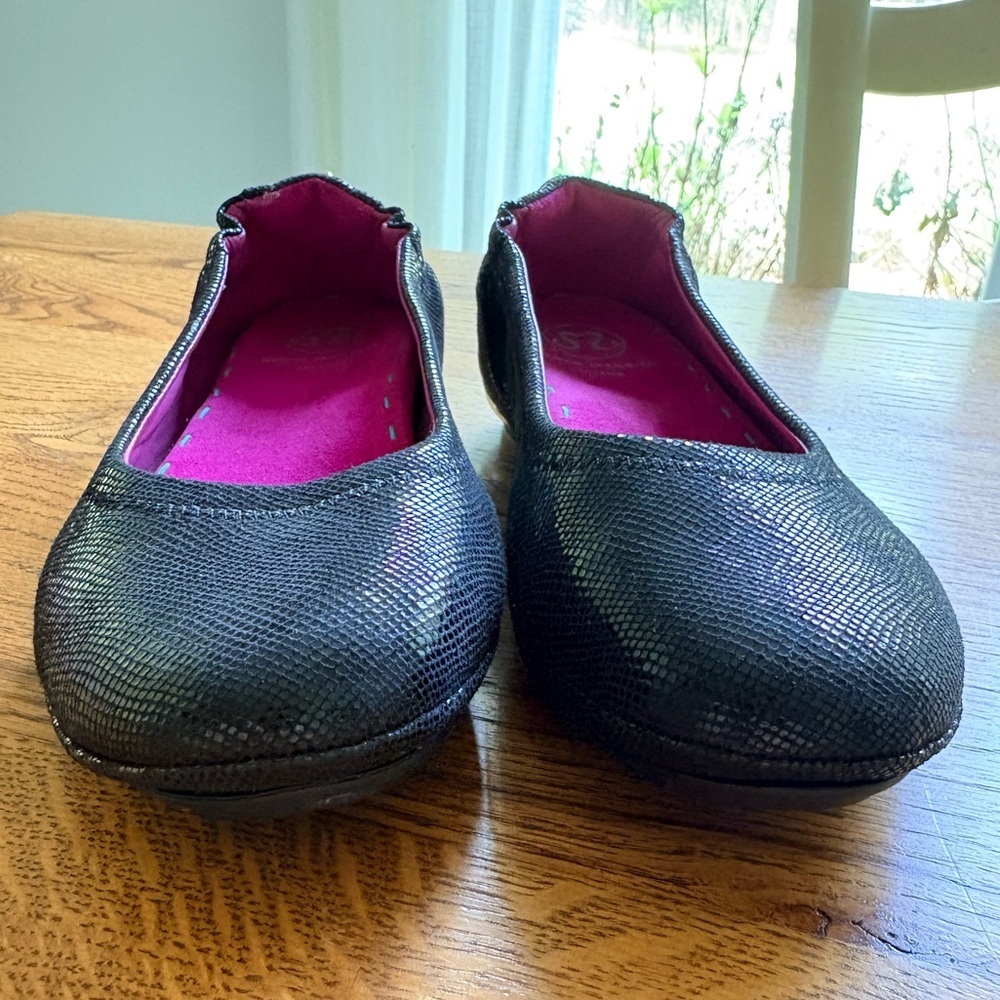 Soto Massini Milano Black Ballet Flats with Pink Insole- size 7-8 - Picture 4 of 11